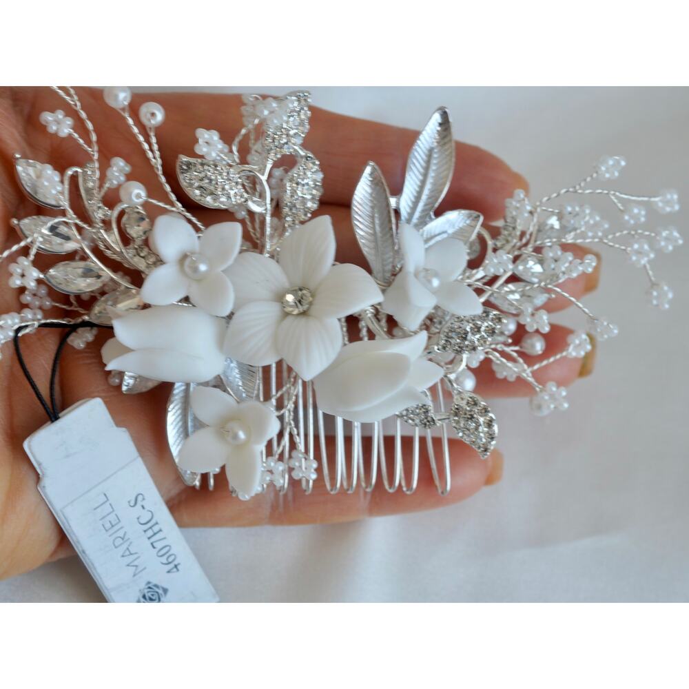 Pearl Floral Hair Comb: Ivory Flower Bridal Wedding Accessory